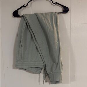 Sage Green Track Pants with Stretchy Matte Finish